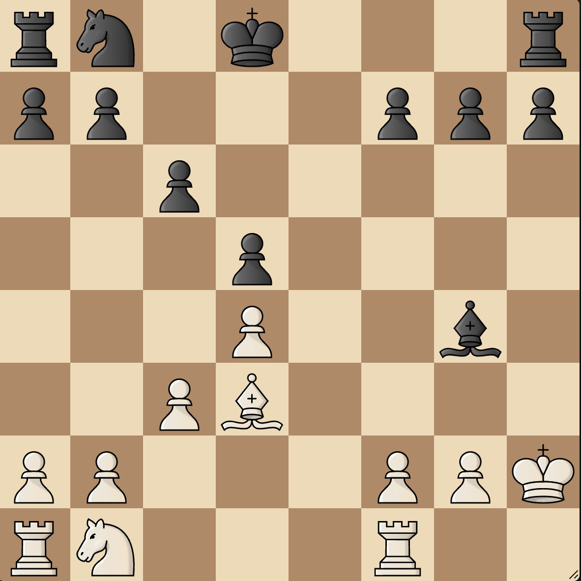 Immagine che contiene pezzo degli scacchi, gioco da tavolo, scacchi, Scacchiera

Descrizione generata automaticamente