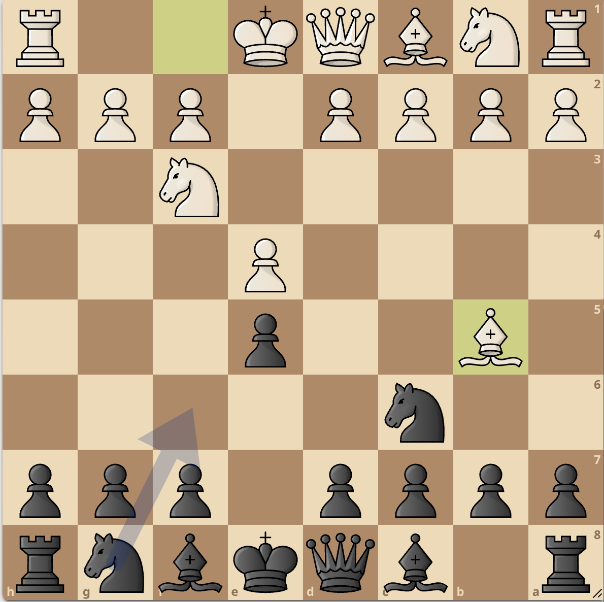 Immagine che contiene pezzo degli scacchi, gioco da tavolo, scacchi, Scacchiera

Il contenuto generato dall'IA potrebbe non essere corretto.